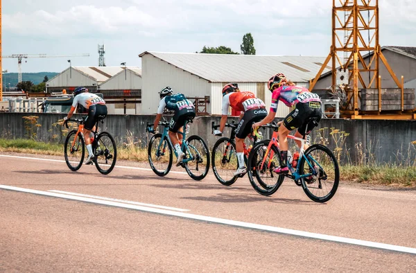 Women cyclists of the Tour de France during the fifth stage. New Tour de France Femmes edition in Rambervillers