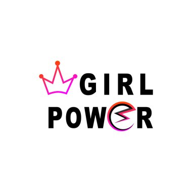 KIZ POWER yazıtları elle yazılmış. GRL PWR el yazısı. Sloganı, cümlesi ya da alıntısı olan feminist baskı. Tişört, sweatshirt veya diğer giysi baskıları için modern vektör çizimi.