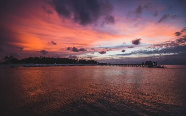 Beautiful Sunset Mabul Island Borneo Malaysia — Photo