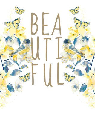 spring floral background with flowers, vector illustration