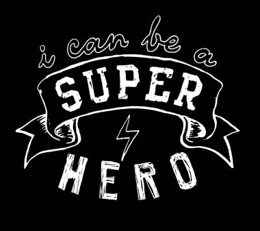 drawing super hero  white print 
