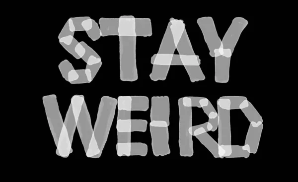 Slogan Tape Stay Weird Print — ストック写真