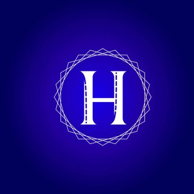 creative letter H logo, monogram template  with a blue background 