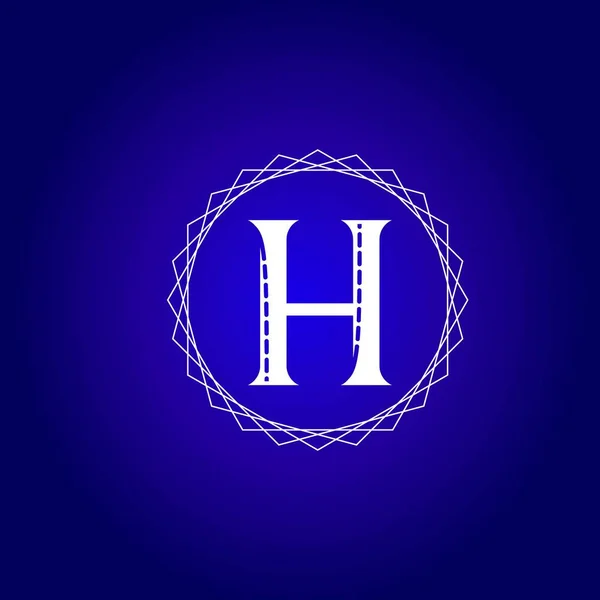 Creative Letter Logo Monogram Template Blue Background — Stock Fotó