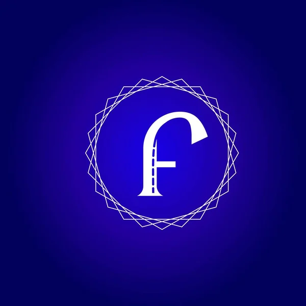 creative letter F logo, monogram template  with a blue background