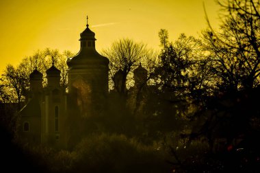 Amazing Romania - The shapes of the Ukrainian church in Lugoj, sunset