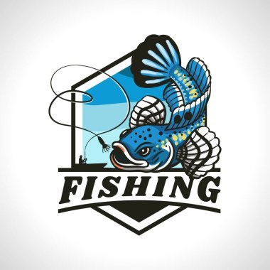 Bir mavi balık avcısı yerel nehir düzenlenebilir metni avlıyor