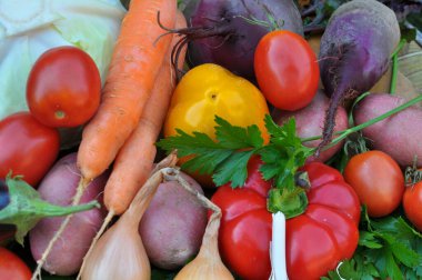 Kırmızı borş pişirmek için sebze seti