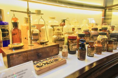 a closeup shot of a laboratory in a restaurant