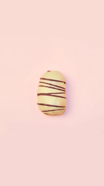 Pink White Donut Pastel Background — 스톡 사진