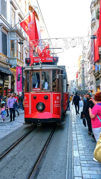 Старый Трамвай Городе Барселона — стоковое фото