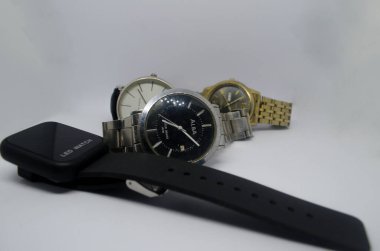 Blitar, Indonesia - August 20th 2022: Watches with several selected brands with white background (Selective Depth of field)