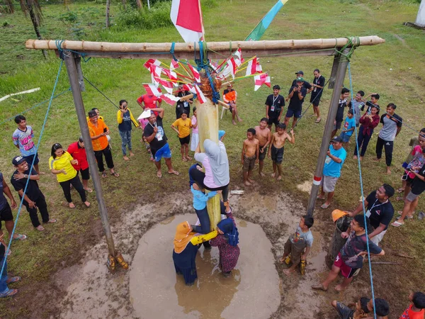 Blitar Indonesia Settembre 2022 Veduta Aerea Della Casalinga Che Partecipa — Foto Stock