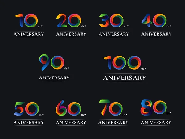 Anniversary Logotype Ribbon Concept Fancy Origami Style Number Premium Vector — Image vectorielle