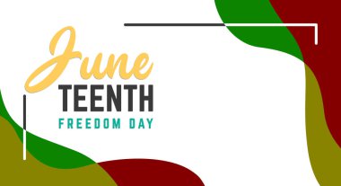 Juneteenth Freedom Day Abstract Vector Illustration. Geometric background shape. Vector banner for ads, social media, card, poster. Illustration with text, ornament.