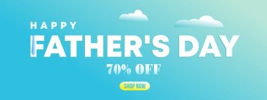 Happy father's day banner template, tie, brochure, marketing, post, sale discount concept. Design