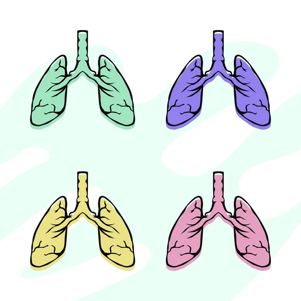 Lung Logo Illustration Simple Style Medical Health Design Elements — Archivo Imágenes Vectoriales