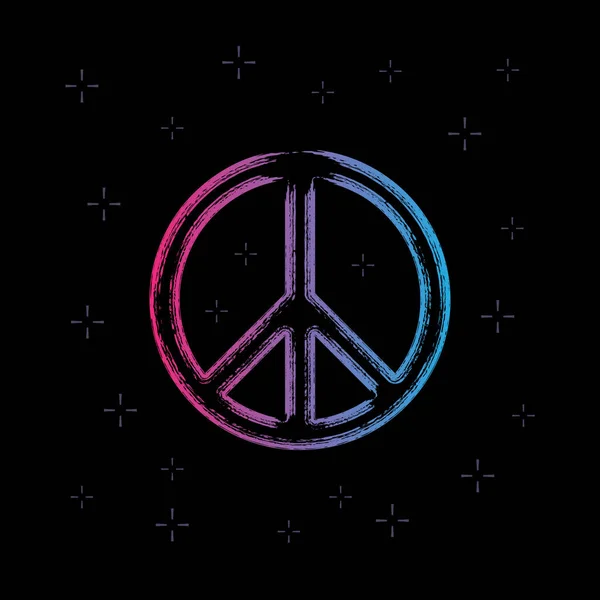 Grunge Peace Sign Vector Peace Symbol Colorful Style — Vector de stock