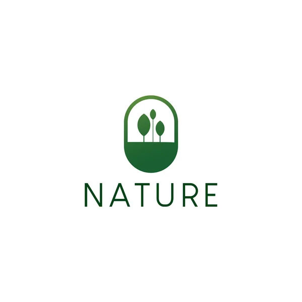 Eco Friendly Logo Simple Leaf Logo Symbol Nature Vegetarianism Food — ストックベクタ