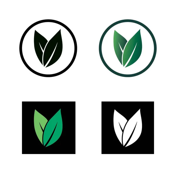 Eco Friendly Logo Simple Leaf Logo Symbol Nature Vegetarianism Food — Stock vektor