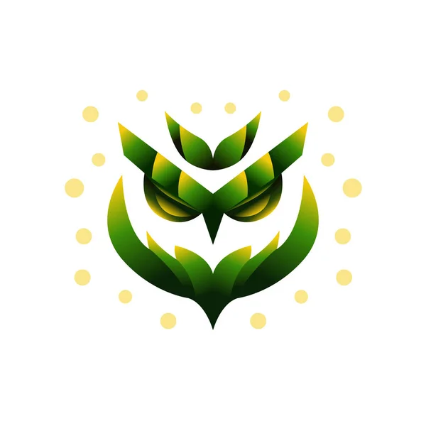 Nature Owl Abstract Logo Illustration — Stock vektor