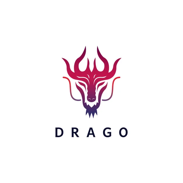 Dragon Logo Illustration Simple Gradient Style — Stockvector