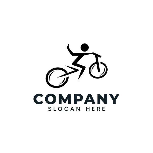 Bike Symbol Logo Design Stylish Event Season Racer Cyclist Vector — Vector de stock