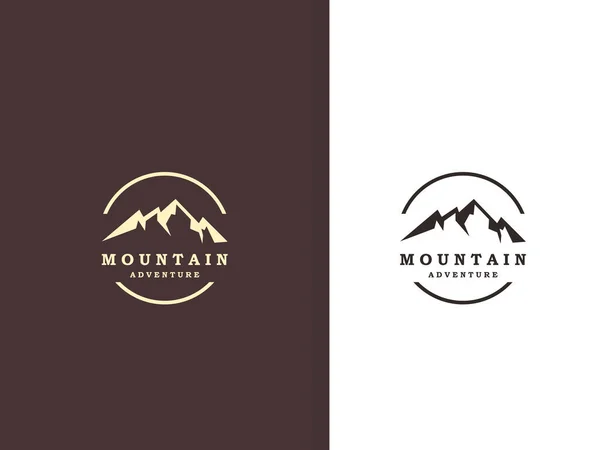 Logo Tasarımı Karlı Dağ Silueti Sembolü Alpler Vektörü — Stok Vektör