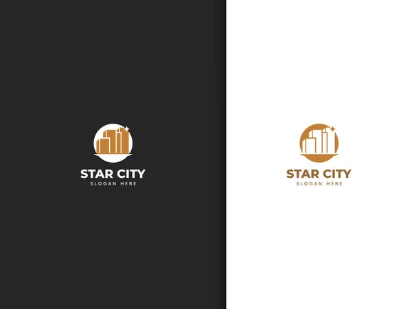 City Logo Ontwerp Platte Illustratie — Stockvector
