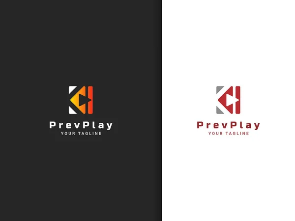 Play Previous Music Logo Design Abstract Style — Stockvector