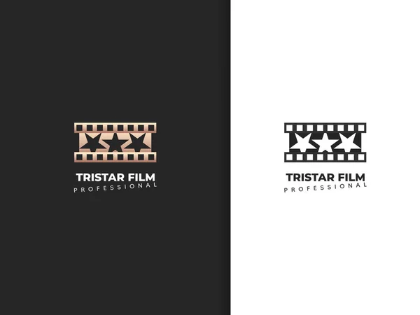 Filmstrip Logo Ontwerp Ster Illustratie — Stockvector