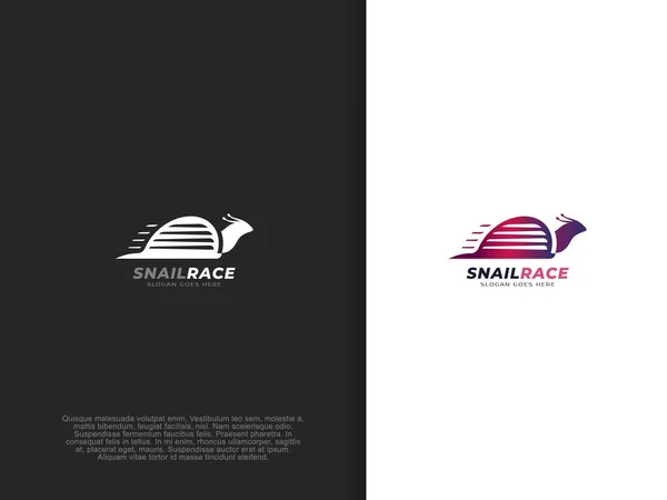 Racer Slak Logo Ontwerp Natuur Dier Symbool Illustratie Template — Stockvector