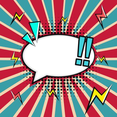 Bubble speech comic design with explosions. Cartoon frame for media social post template