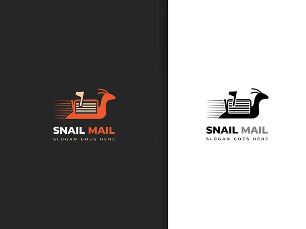 Snail Mail Illustration Design Snail Speeding Mailbox — Stockvector