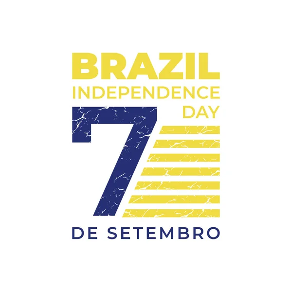 Septembro Independencia Brasil Translation September Independence Day Brazil Rustic Logo — Stock vektor