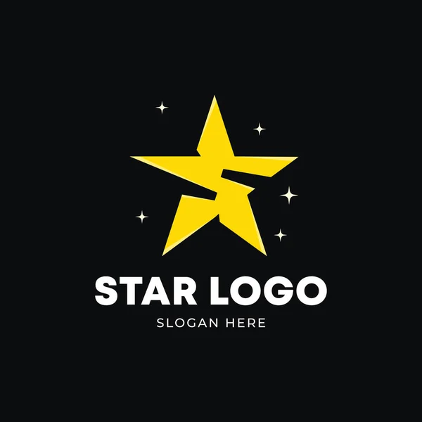 Gouden Ster Logo Vector Met Letter Minimalistisch Abstract Design — Stockvector