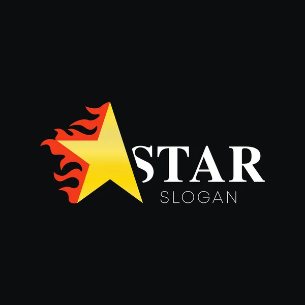 Vector Logotipo Estrella Oro Con Fuego Diseño Estilo Abstracto Minimalista — Archivo Imágenes Vectoriales