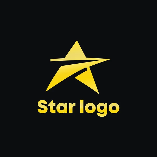 Gouden Ster Logo Vector Met Zwarte Achtergrond Minimalistisch Abstract Design — Stockvector