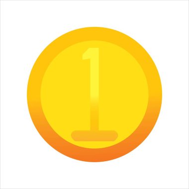 Madeni Para 1 simgesi tasarım şablonu ağı