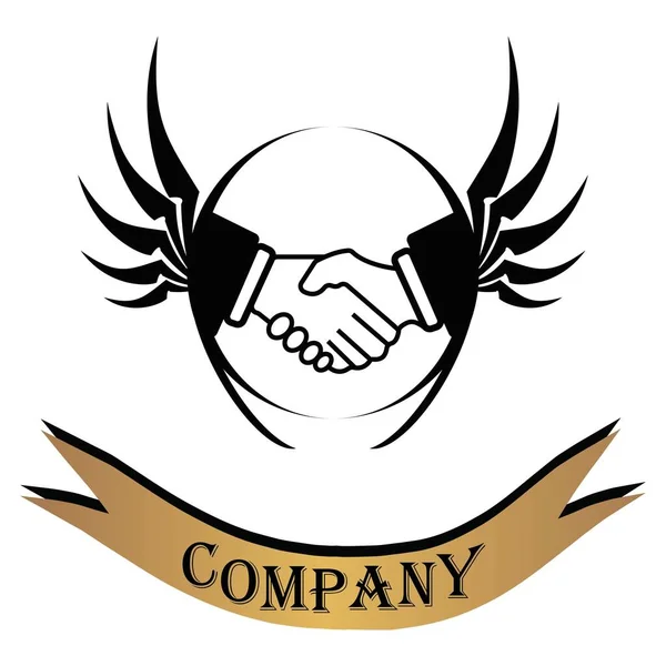 Handshake Logo Icon Company Text Illustration Tempalte Web — стоковый вектор