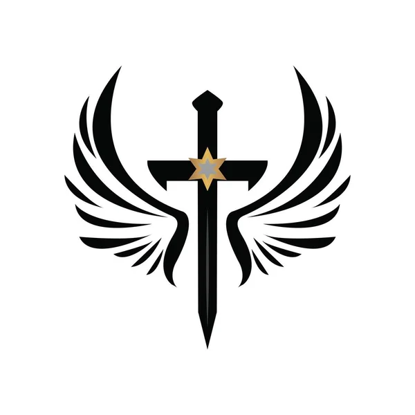 Sword Wings Icon Design Vector Illustration — 图库矢量图片