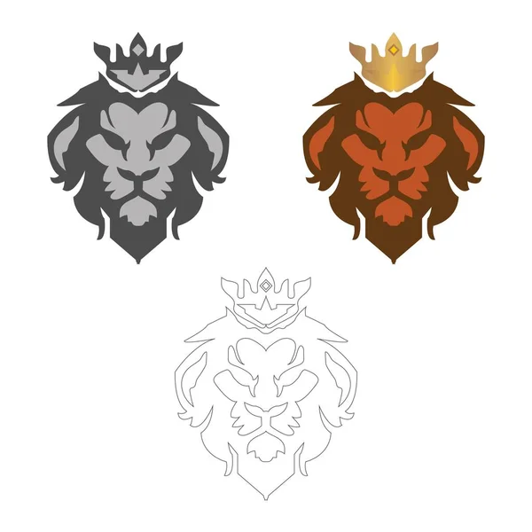 Lion Head Logo Vector Icon Illustration Design Web — стоковый вектор