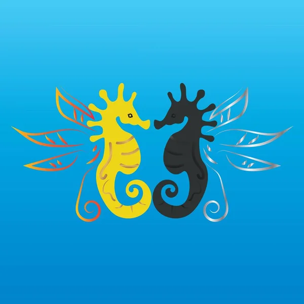 Seahorses Icon Vector Design Illustration Template Web — 스톡 벡터