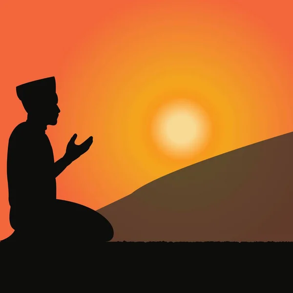 Maghrib prayer icon vector illustration