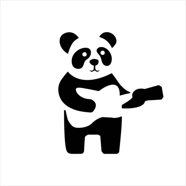 Guitar Panda Vector Icon Illustration — Wektor stockowy