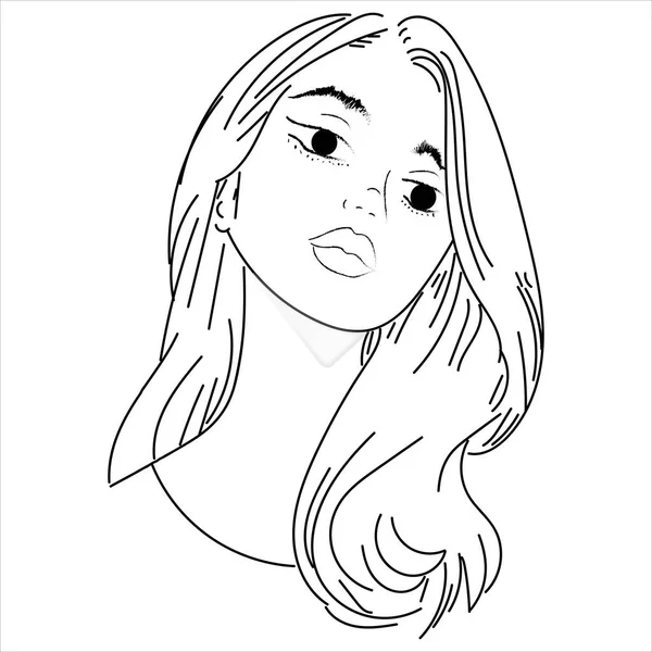 Women Line Drawing Icon Illustration Design — Vettoriale Stock