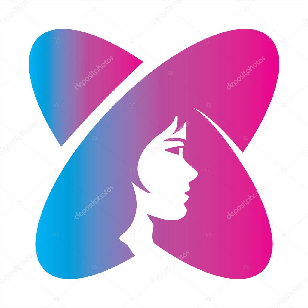 Beautiful girl orbit logo
