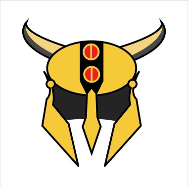 Miğfer Spartalı boynuz modern tasarım çizimi