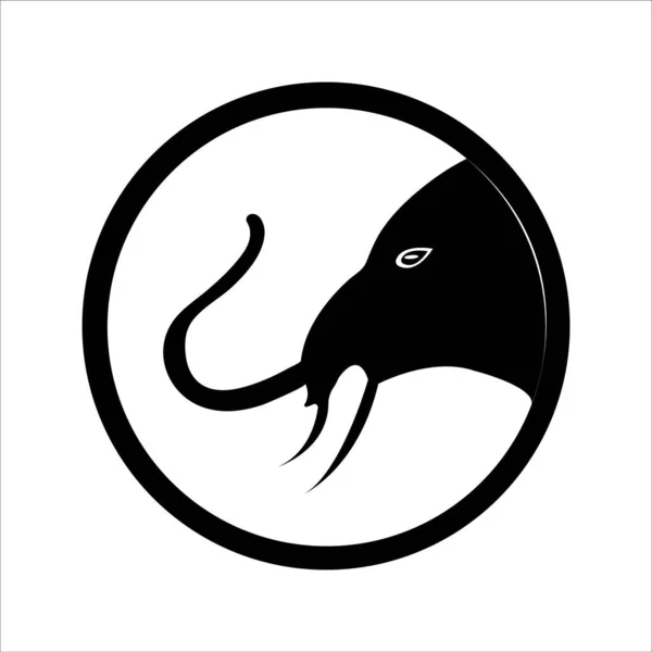 Elephant Logo Head Design Illustration Template Web — 스톡 벡터