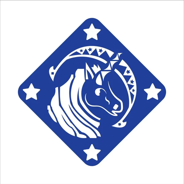 Pony Logo Design Illustration Template Web — Stockvektor